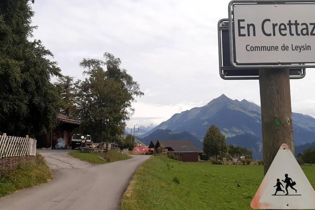 Studio Dans Un Chalet Avec Jardin Privatif Leysin Exteriör bild